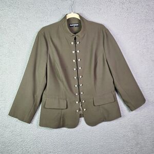 Scarlet Darkness Military Blazer Olive Green XL Structured Stretch Jacket
